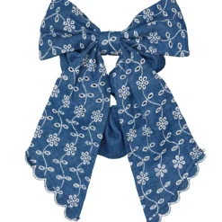BECK SÖNDERGAARD Angela Denim Bow Scrunchie Coronet Blue