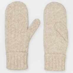 BECK SÖNDERGAARD Cable Mittens Birch White