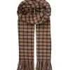 BECK SÖNDERGAARD Check Crystal Scarf Acorn Brown