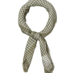 BECK SÖNDERGAARD Gingham Wica Scarf Dusty Olive