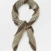 BECK SÖNDERGAARD Gingham Wica Scarf Deep Taupe Brown