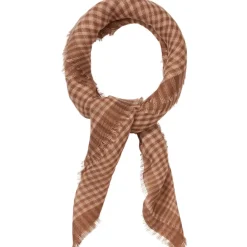 BECK SÖNDERGAARD Gingham Wica Scarf Mocha Brown