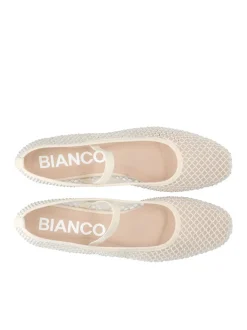 BIANCO Lilja Mesh Ballerina White