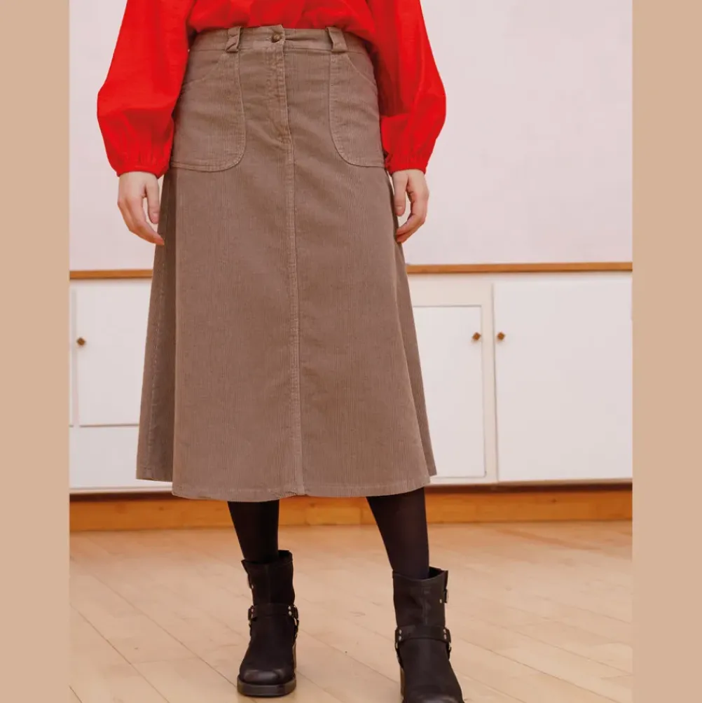 BLACK COLOUR Bccora Corduroy Skirt Nougat