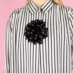 BLACK COLOUR Bckimmi Mega Flower Broche Sort