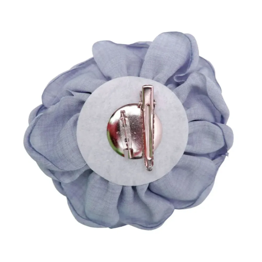 BLACK COLOUR Villa Mega Flower Brooch Blue