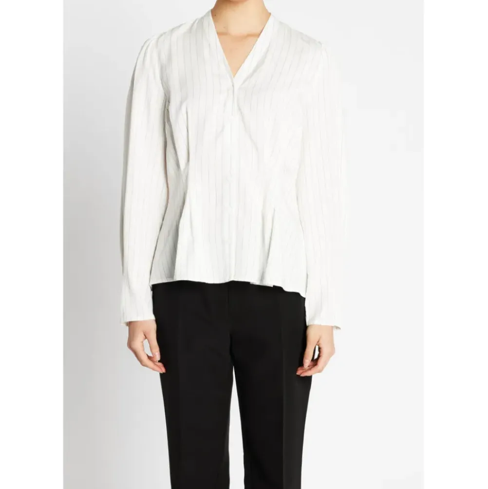 BRUUNS BAZAAR Amaranth Zea Shirt White Stripe