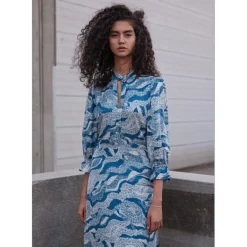 BRUUNS BAZAAR Floret Clarenas Dress Blue Lace