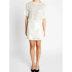 BRUUNS BAZAAR Mossrose Ginia Blouse Hvid Sølv