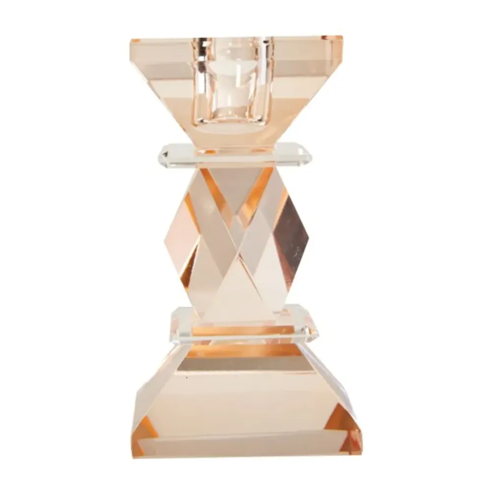 C'EST BON Lysestage 301.984.46 Klar/peach 12x6x6 cm.