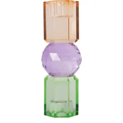 C'EST BON Lysestage 301.963.98 Mint/violet/brun 16,5x6 cm.
