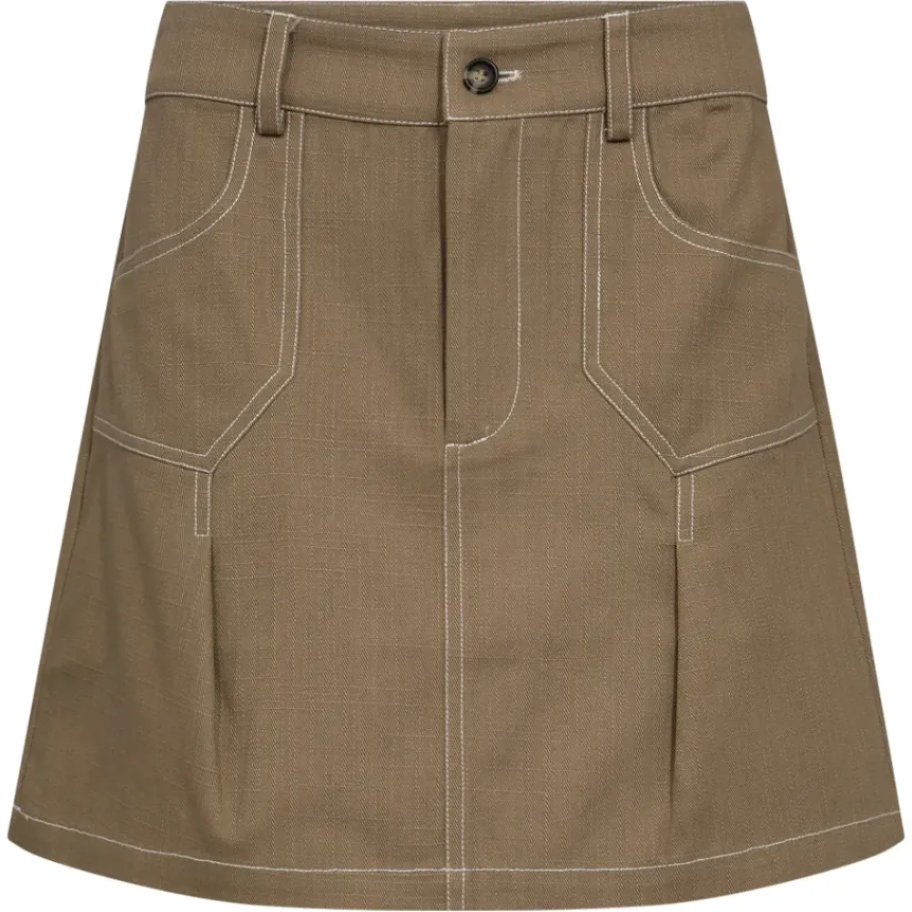 CO' COUTURE Davita Mini Pleat Skirt Walnut