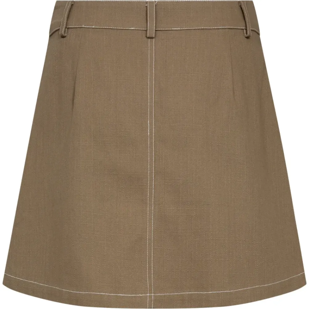 CO' COUTURE Davita Mini Pleat Skirt Walnut