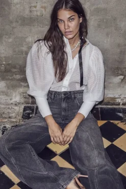 CO' COUTURE Orion Organza Puff Shirt White