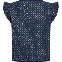 CO' COUTURE Sequin Denim Vest Denim Blue