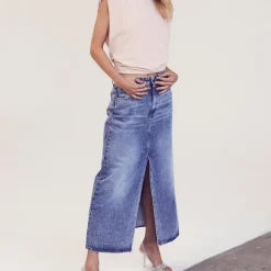 CO' COUTURE Vika CC Slit Denim Skirt