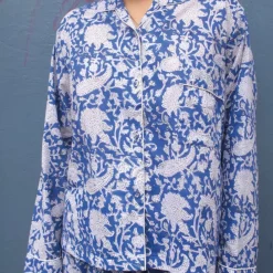 CRAFT SISTERS Pyjamas Blockprint Blue Flower