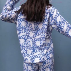 CRAFT SISTERS Pyjamas Blockprint Blue Flower