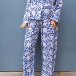 CRAFT SISTERS Pyjamas Blockprint Blue Flower