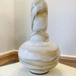 Eden Twirl Marble Vase Tall Yellow