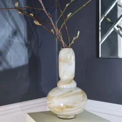 Eden Twirl Marble Vase Tall Yellow