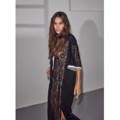 HAUTE L'AMITIE Lace Football Dress Black