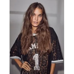 HAUTE L'AMITIE Lace Football Dress Black