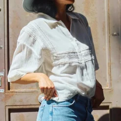 HEYANNO Archive Lace Shirt Ecru