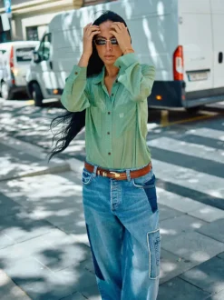 HEYANNO Devotion Silk Shirt Watergrass