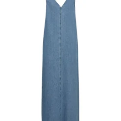 IVY COPENHAGEN Uta Distressed Maxi Dress Wash Mid Blue