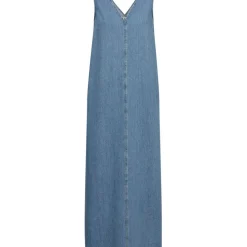 IVY COPENHAGEN Uta Distressed Maxi Dress Wash Mid Blue