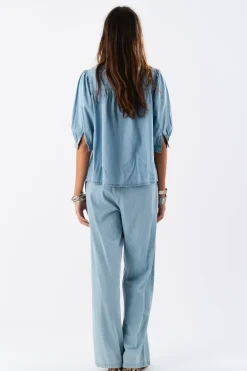 LOLLYS LAUNDRY Chloe Shirt LS Blue