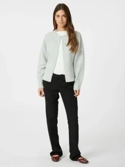 NEO NOIR Amiri Cable Knit Blouse Light Grey