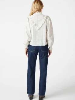 NEO NOIR Degas Embroidery Blouse Off White