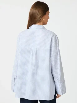NEO NOIR Dita Mini Stripe Shirt Light Blue
