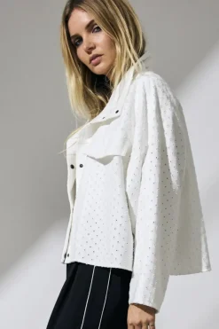 NEO NOIR Gerdi Solid Quilt Jacket Creme