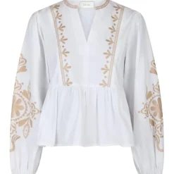 NEO NOIR Ginia Emb Blouse Off White