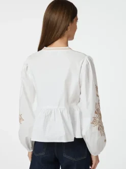 NEO NOIR Ginia Emb Blouse Off White