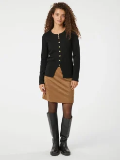 NEO NOIR Hemie Faux Suede Skirt Cognac