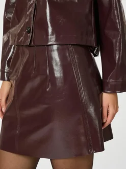 NEO NOIR Hemie Patent Skirt Burgundy