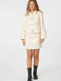 NEO NOIR Hemine Patent Skirt Creme