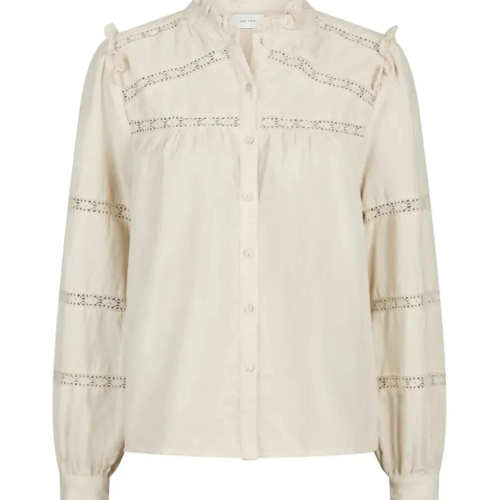 NEO NOIR Isala Corduroy Shirt Ivory