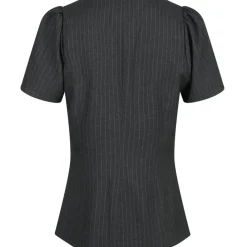 NEO NOIR Jules Pinstripe Blouse Antracit