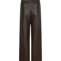 NEO NOIR Pinur Faux Leather Pants Dark Brown