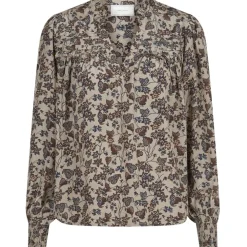 NEO NOIR Rhia Drapy Ivy Blouse Taupe
