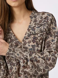 NEO NOIR Rhia Drapy Ivy Blouse Taupe