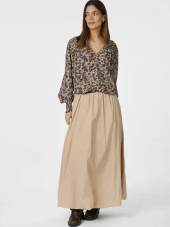 NEO NOIR Rhia Drapy Ivy Blouse Taupe