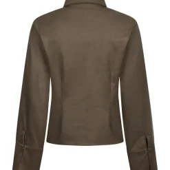 NEO NOIR Rosa Faux Suede Shirt Dark Brown