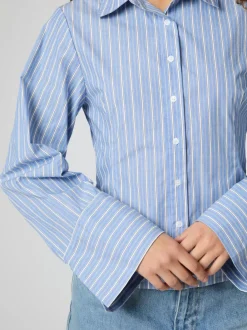 NEO NOIR Rosa Stripe Shirt Blue