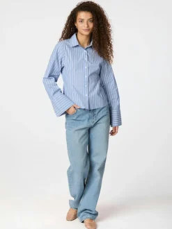 NEO NOIR Rosa Stripe Shirt Blue